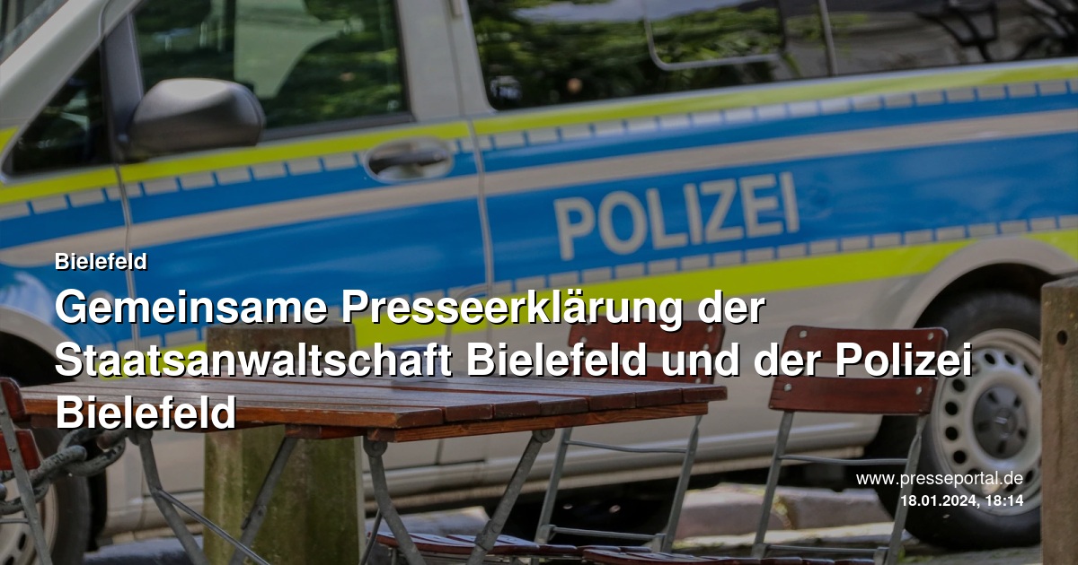 Bielefeld: Gemeinsame Presseerklärung Der Staatsanwaltschaft Bielefeld ...